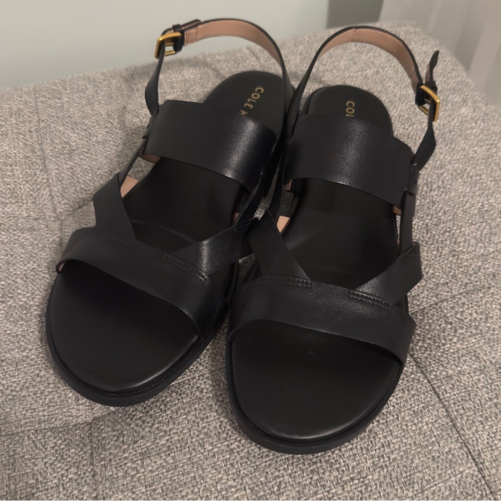 Women’s Cole Haan Fawn Black Strappy Sandals Size 9.5 NWOB